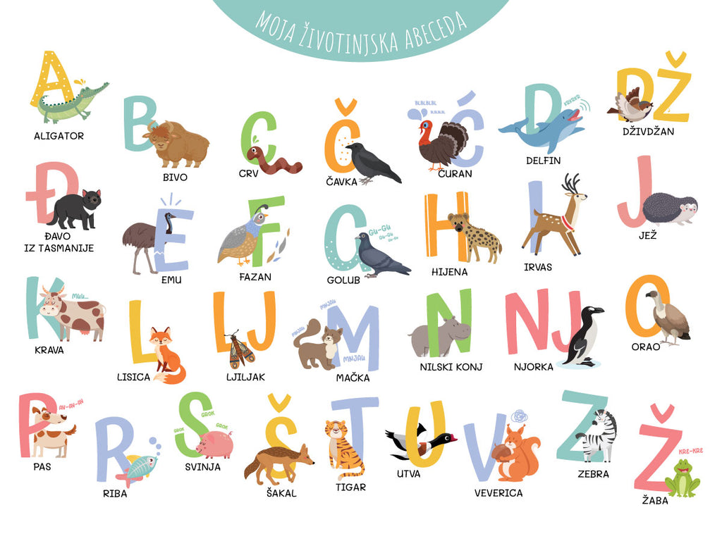 Stikea Podmetač Moja životinjska abeceda